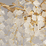 Люстра подвесная золотого цвета с декоративными ветвями и прозрачными рельефными подвесками FAIRYTREE Light варинант исполнения - 4 | Loft Concept в Рязани