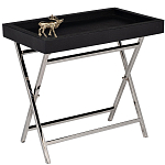 Стол сервировочный кожаный с декором в виде золотистой фигуркой лося Embodiment of Style варинант исполнения - 1 | Loft Concept в Рязани