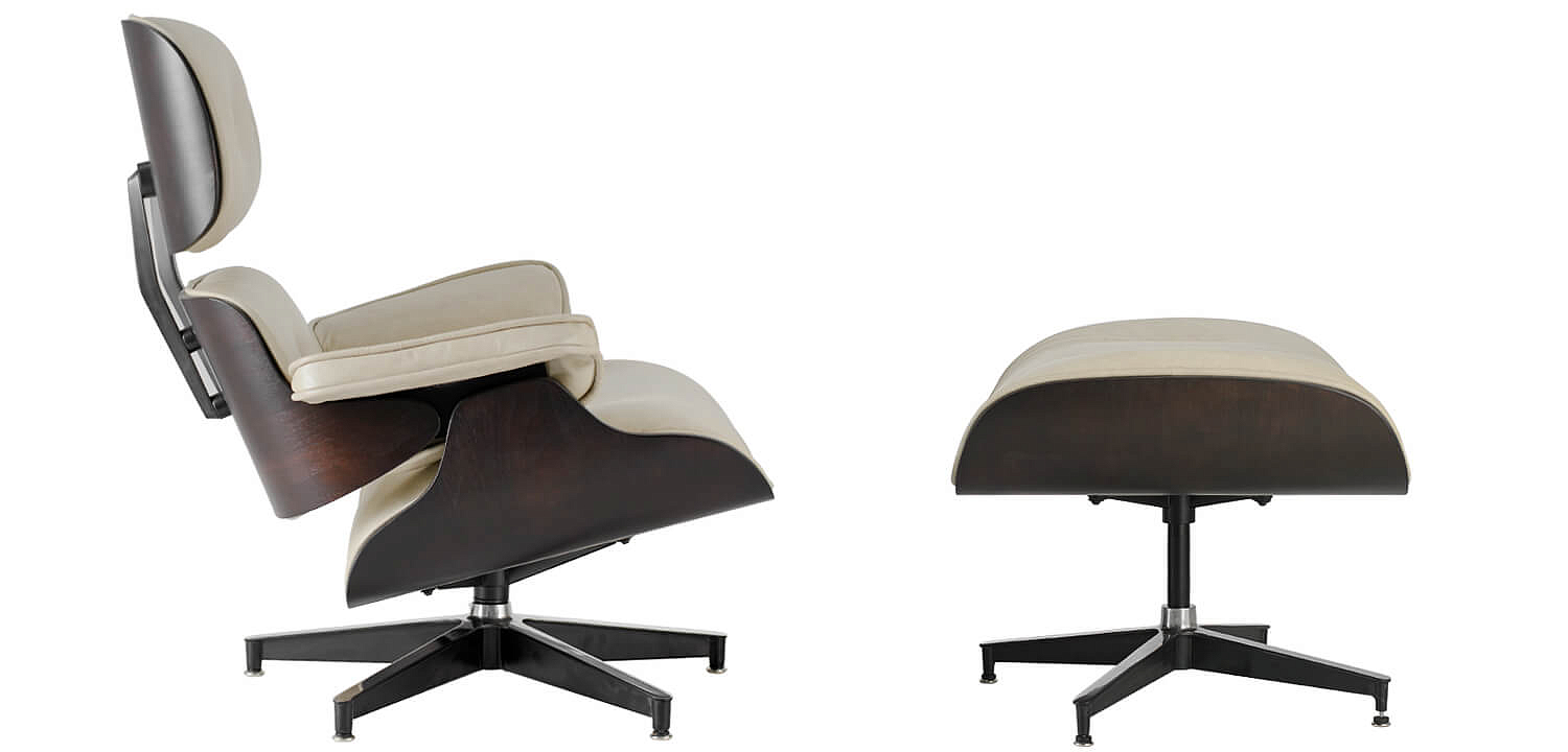 Кресло Eames Lounge Chair & Ottoman cream Кресло Eames Lounge Chair & Ottoman cream - Loft-Concept в Рязани