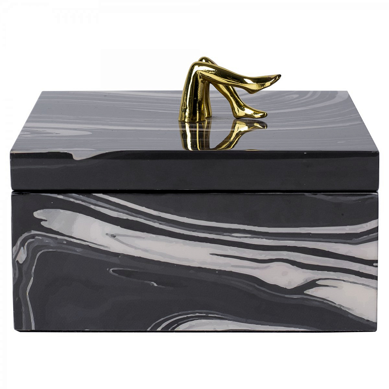 Шкатулка COQUETTE BOX Черный Белый Глянцевое золото Шкатулка COQUETTE BOX Черный Белый Глянцевое золото в Рязани | Loft Concept
