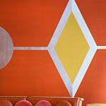 Обои ручная роспись Chez Nina by India Mahdavi Lantana colourway on Arancio dyed silk варинант исполнения - 3 | Loft Concept в Рязани