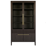 Витрина Primo со стеклянными фасадами и буфетом шпон Темный орех варинант исполнения - 1 | Loft Concept в Рязани