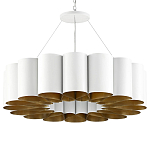 Люстра круглая фактурная в сочетании белого и золотого цвета Wide Stripes of Ribbon варинант исполнения - 4 | Loft Concept в Рязани