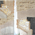 Триптих Геометрический гобелен бежевый Figurative Beige Wall Hangings варинант исполнения - 1 | Loft Concept в Рязани