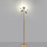 Торшер с 2-мя фигурками птиц на изогнутых прозрачных трубках Ganthea варинант исполнения - 2 | Loft Concept в Рязани