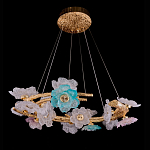 Люстра круглая на золотом каркасе с цветочным декором Miscellaneous herbs варинант исполнения - 1 | Loft Concept в Рязани