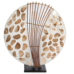 Настольная лампа из перламутра и дерева на подставке Indonesian Shell варинант исполнения - 3 | Loft Concept в Рязани