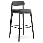 Барный стул из массива ясеня с обивкой из рогожки Elegant Ash Shape варинант исполнения - 2 | Loft Concept в Рязани