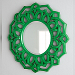 Зеркало круглое в ажурной зеленой раме Green Floral Pattern варинант исполнения - 2 | Loft Concept в Рязани