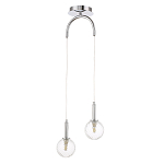 Подвесной светильник с 2-мя рельефными прозрачными плафонами из стекла и основанием цвета Хром Perforated Glass Bubbles варинант исполнения - 1 | Loft Concept в Рязани