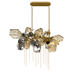 Люстра подвесная с 22-мя гранёными стеклянными плафонами с вертикальными подвесками Gilded Mirage  варинант исполнения - 2 | Loft Concept в Рязани