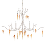 Люстра белая фактурная с подвесками из ракушек Study of Grace варинант исполнения - 3 | Loft Concept в Рязани