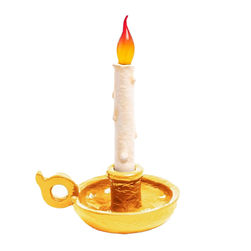 Настольная лампа Seletti Bugia gold Белый Золотой Настольная лампа Seletti Bugia gold Белый Золотой в Рязани | Loft Concept