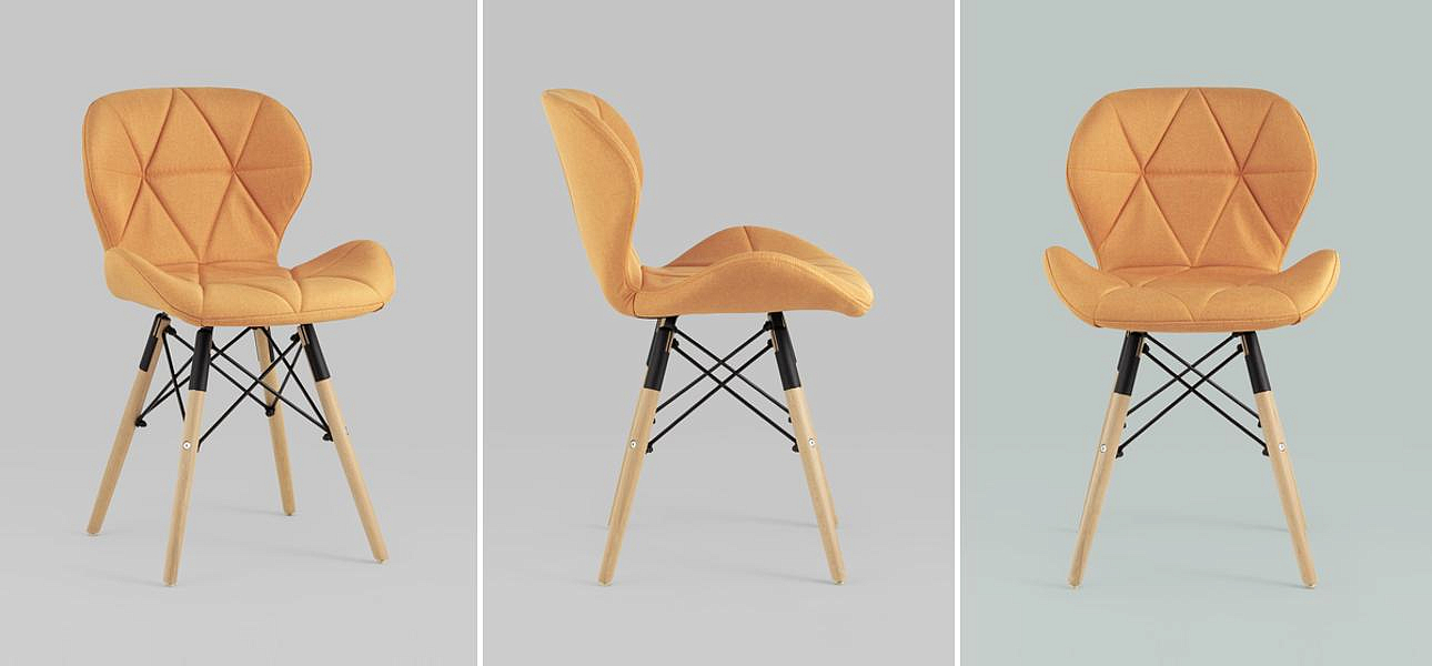Стул Jeroen Chair Рогожка Оранжевый Цвет Стул Jeroen Chair Рогожка Оранжевый Цвет - Loft-Concept в Рязани