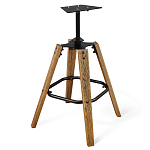 Барный стул со спинкой и подлокотниками на 4-х деревянных ножках Douglas Rhombus Коричневый Велюр варинант исполнения - 5 | Loft Concept в Рязани