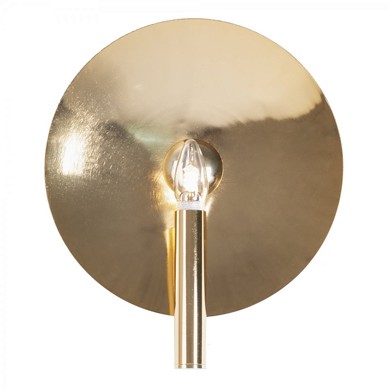 Бра Gold Round Backing Exposed Bulb Sconce Глянцевое золото Бра Gold Round Backing Exposed Bulb Sconce Глянцевое золото в Рязани | Loft Concept