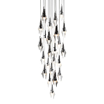 Люстра каскадная с 24-мя рельефными прозрачными плафонами в форме лепестков Glass Pod  варинант исполнения - 1 | Loft Concept в Рязани