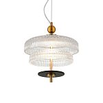 Подвесной светильник многослойный из рифленого прозрачного стекла Academy of Light варинант исполнения - 2 | Loft Concept в Рязани