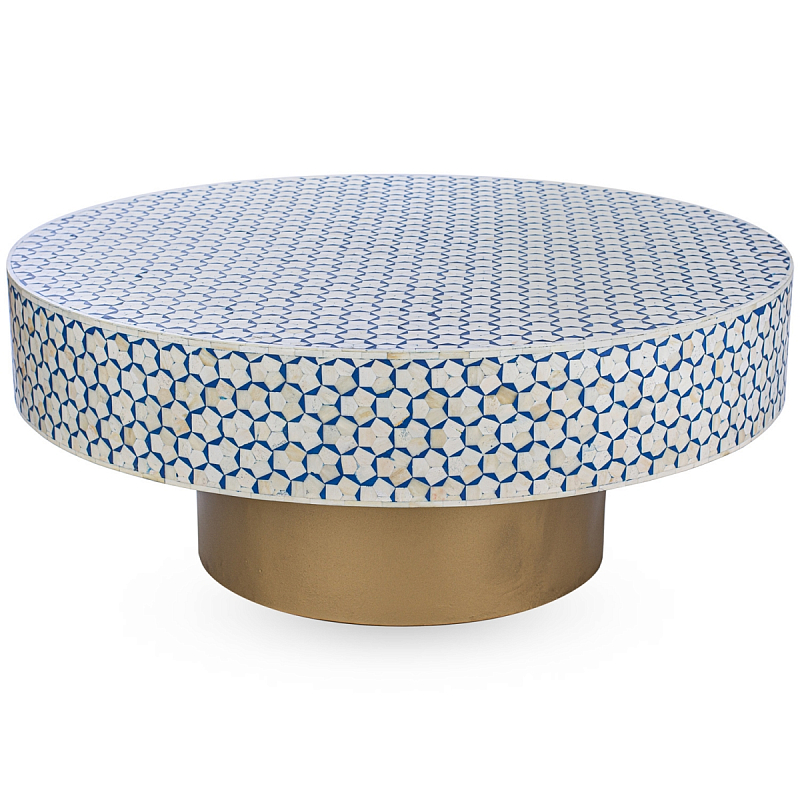 Стол голубой отделка кость BONE INLAY COFFEE TABLE Темно-синий ivory ( слоновая кость ) Латунь Стол голубой отделка кость BONE INLAY COFFEE TABLE Темно-синий ivory ( слоновая кость ) Латунь в Рязани | Loft Concept