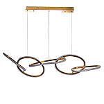 Люстра подвесная золотая в форме изогнутых колец Curved Rings варинант исполнения - 1 | Loft Concept в Рязани