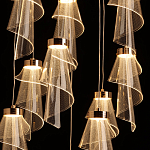 Люстра каскадная с 10-ю прозрачными плафонами Wave Line варинант исполнения - 7 | Loft Concept в Рязани