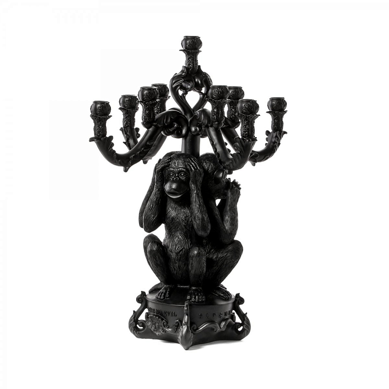 Подсвечник Seletti Giant Burlesque 3 Monkeys Black Черный в Рязани | Loft Concept 