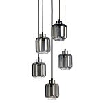 Люстра с 5-ю плафонами серого цвета Smoked Prism варинант исполнения - 1 | Loft Concept в Рязани