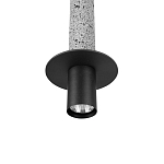 Подвесной светильник с узким цилиндрическим плафоном и черным металлическим декором Concrete Pipe варинант исполнения - 6 | Loft Concept в Рязани