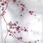 Обои ручная роспись Cherry Tree Special Colourway on Sterling Silver gilded paper варинант исполнения - 2 | Loft Concept в Рязани