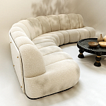 Диван Limoges полукруглой формы с обивкой букле молочного цвета варинант исполнения - 3 | Loft Concept в Рязани