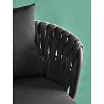 Стул мягкий с декором в виде плетеных лент на спинке и подлокотниках Semicircular Chair Decorated with Ribbons варинант исполнения - 6 | Loft Concept в Рязани