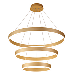 Люстра подвесная светодиодная с тремя золотистыми кольцами Ring Horizontal варинант исполнения - 1 | Loft Concept в Рязани