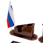 Настольный письменный набор с часами из природного камня обсидиана  Contract Extended варинант исполнения - 3 | Loft Concept в Рязани