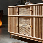 Дизайнерский комод овальный с фактурным фасадом и вставками из плетеных элементов Ambar варинант исполнения - 3 | Loft Concept в Рязани