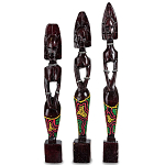 Комплект из трёх деревянных статуэток в виде аборигенов Three Aborigines Figurines варинант исполнения - 3 | Loft Concept в Рязани
