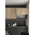 Черный матовый кухонный гарнитур с фасадом под дерево Renart Kitchen Set варинант исполнения - 4 | Loft Concept в Рязани