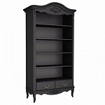 Стеллаж черный широкий из массива бука с 5-ю полками и 2-мя ящиками Black Provence варинант исполнения - 1 | Loft Concept в Рязани