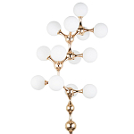 Торшер с плафонами из стеклянных шаров Pearls Suspension Gold Floor Lamp варинант исполнения - 2 | Loft Concept в Рязани