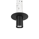 Подвесной светильник с узким цилиндрическим плафоном и черным металлическим декором Concrete Pipe варинант исполнения - 12 | Loft Concept в Рязани