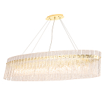 Люстра подвесная овальная с рельефными стеклянными панелями и золотым металлическим каркасом Textured Glass Chandelier варинант исполнения - 2 | Loft Concept в Рязани