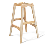 Барный стул со спинкой на 4-х деревянных ножках Голубой Велюр Ava Charm варинант исполнения - 3 | Loft Concept в Рязани