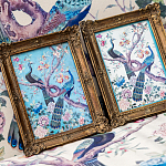 Постер в раме в стиле шинуазри Павлины на дереве Chinoiserie Imperial Garden Peacocks on a Tree Poster варинант исполнения - 3 | Loft Concept в Рязани