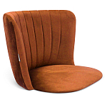 Барный стул со спинкой на 4-х деревянных ножках Оранжевый Велюр Ava Charm варинант исполнения - 3 | Loft Concept в Рязани