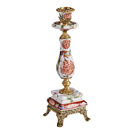 Подсвечник с цветочной росписью из фарфора с бронзовыми элементами Eden Garden варинант исполнения - 1 | Loft Concept в Рязани