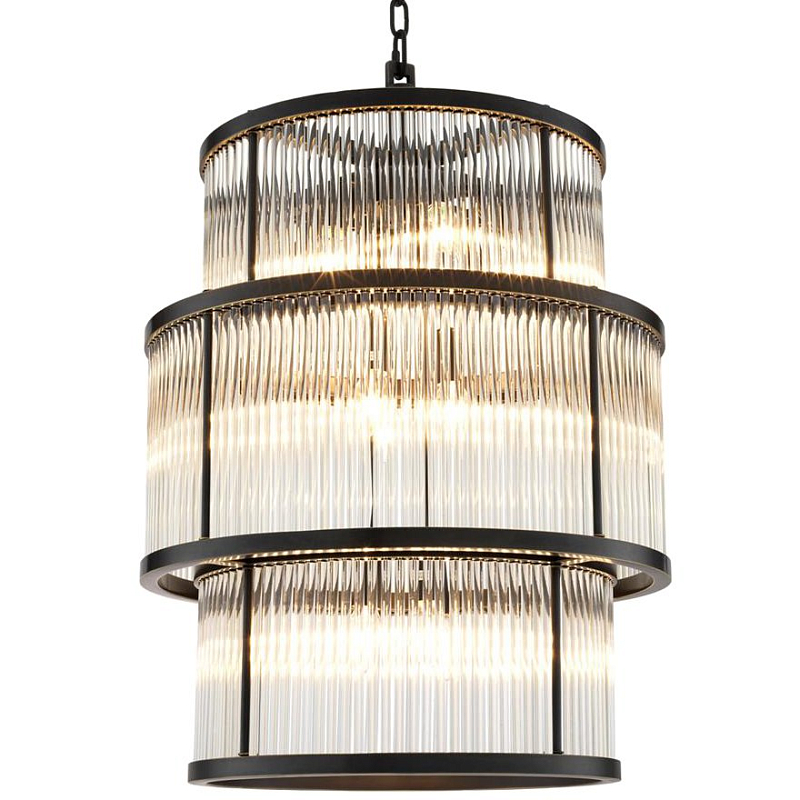 Люстра Chandelier Palmera Bronze Темная бронза Прозрачное Стекло Люстра Chandelier Palmera Bronze Темная бронза Прозрачное Стекло в Рязани | Loft Concept
