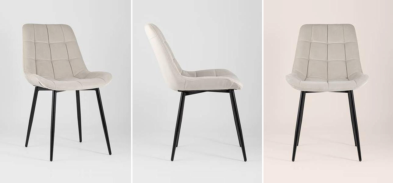 Стул NANCY Chair Молочный Цвет Черные Ножки Стул NANCY Chair Молочный Цвет Черные Ножки - Loft-Concept в Рязани