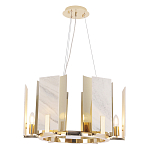 Люстра подвесная круглая с мраморными прямоугольными вставками и золотым основанием Диаметр 55 см Marble square Chandelier варинант исполнения - 4 | Loft Concept в Рязани