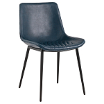 Стул с обивкой из экокожи темно-синего цвета RHOMBUSES UPHOLSTERY варинант исполнения - 1 | Loft Concept в Рязани