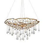 Люстра подвесная золотого цвета с металлическим сетчатым основанием и стеклянными каплевидными подвесками Hinkley варинант исполнения - 1 | Loft Concept в Рязани