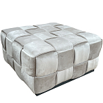 Пуф плетеный велюровый светло-бежевый  Soft Wicker Pouf варинант исполнения - 1 | Loft Concept в Рязани